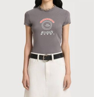 Marni Sunshine Print Garment Dyed Jersey T-Shirt In Truffle