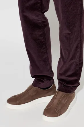 Eleventy Suede Sports Shoes, Mens, Brown