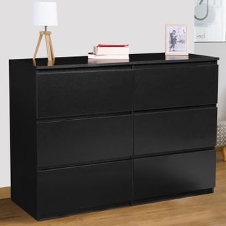 IDMarket Arc&oacute;n Tomi 6 Cajones 110 Cm Madera Negro