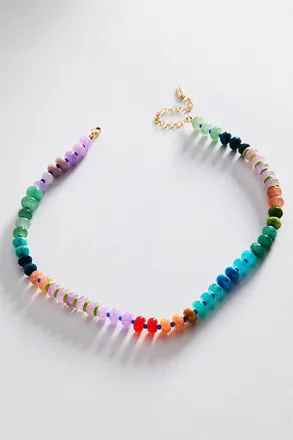 Anthropologie Rainbow Stone Necklace