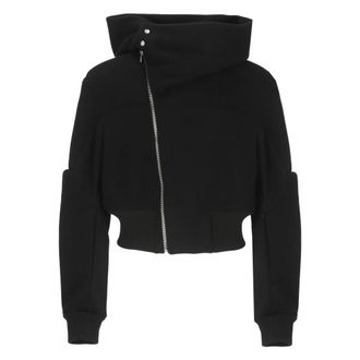 Rick Owens Jassen, Heren, Zwart, S, Katoen, Cropped Hooded Flight Jacket