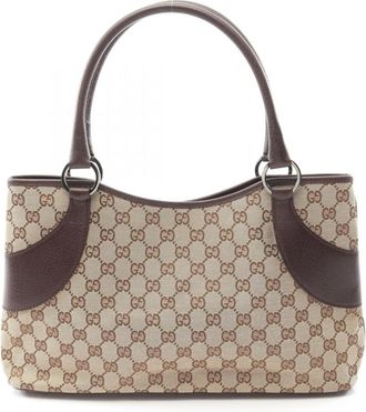 Gucci Gg Canvas Beige Brown Gg Canvas Tote Bag (Pre-Owned)