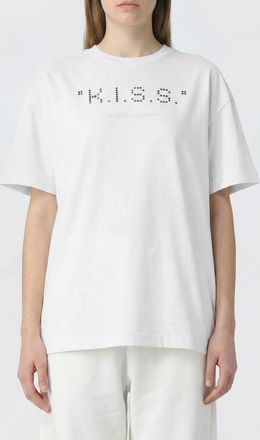 Off-white T-shirt in cotone con slogan KISS Off-white