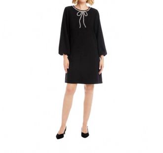 Karen Kane Embellished Bow Shift Dress In Black