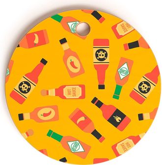 Deny Designs Hot Sauce Bottles Cutting Board in Yellow at Nordstrom Rack