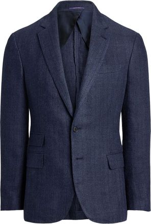 Ralph Lauren Purple Label Blazer con motivo spigato - Blu