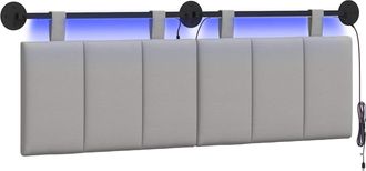 vidaXL Cabecero Colgante Con Luz Led Gris Nube Tela Vidaxl