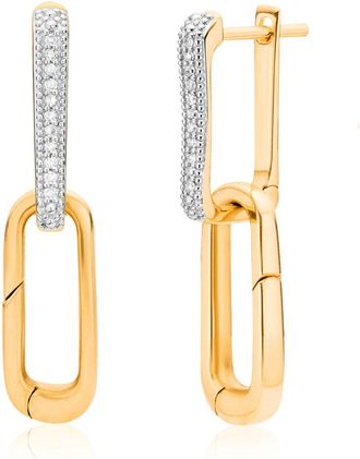 Monica Vinader Gold Alta Capture Charm Diamond Earrings Diamond