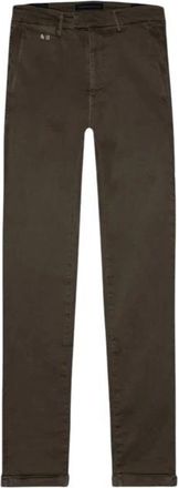Sartoria Tramarossa Coffee Stretch Katoen Gabardine Slim Broek - Heren - Slim Fit Broeken - Bruin - W35 - Katoen - Broeken