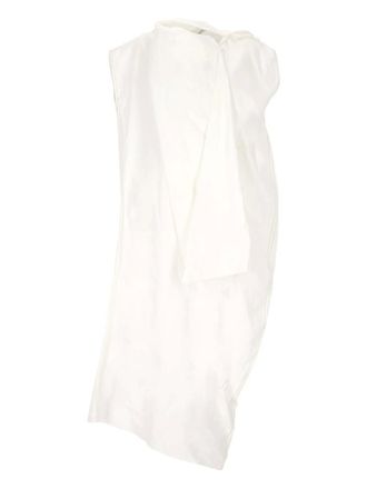 Carven asymmetric draped mini dress - White