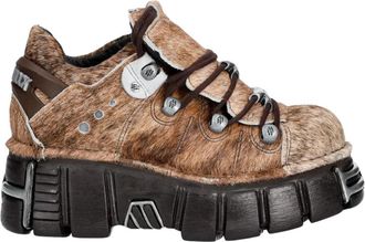 New Rock Platform Enkellaarzen - Dames - Sneakers - Bruin - 39 EU - Leer - Schoenen