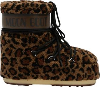 Moon Boot Icon Low Fleece Leopard - Shoes - Mujer - Marr&oacute;n - 39 EU