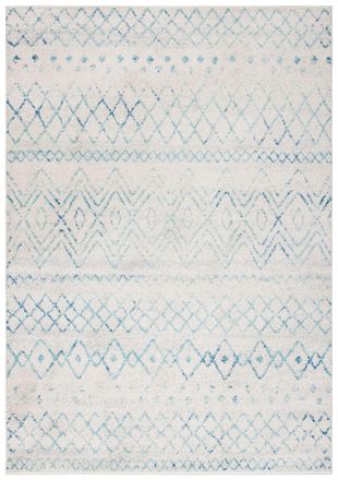 Safavieh Alfombra bohemio de polipropileno blanco/azul, 122 x 183 cm