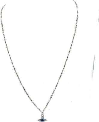 Vivienne Westwood orb-pendant necklace - unisex - Brass - One Size - Silver