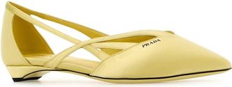 Prada Womens Satin Flat Yellow