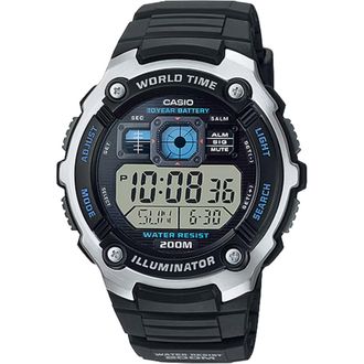 Casio Mens Rugged Digital Sport Watch with Stainless Steel Band - AE-2000WD-1A