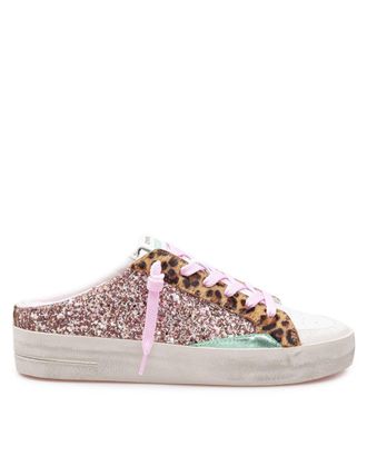 Crime London Pink Glitter Sabot Sneakers