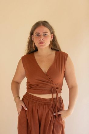 Kalalou Convertible Wrap Blouse - Cinnamon