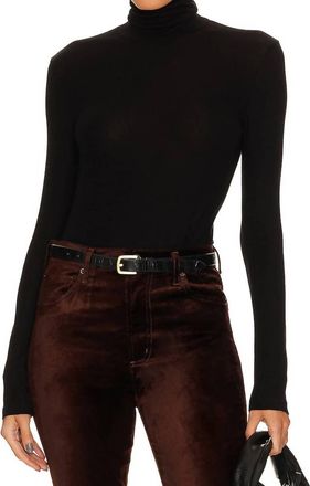 A Gold E Pascale Turtleneck Top In Black