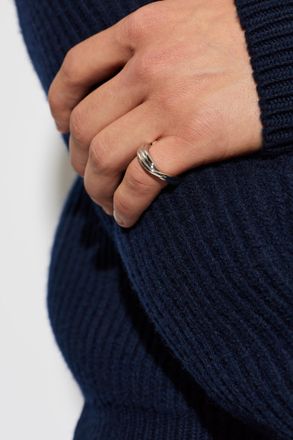 Jil Sander Brass Ring, Mens, Silver