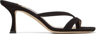 Jimmy Choo London Maelie 70 Suede Mules, Brand Size 34.5 ( US Size 4.5 )