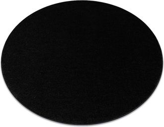RugsX Rugsx - Alfombra Softy Circulo Llanura Color S&oacute;lido Negro Black Circulo 150 Cm