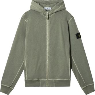 Stone Island hooded zip sweatshirt - Green