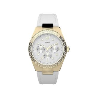 Timex Simone Multifunction Gold-Tone/White Ladies Watch
