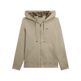 Freddy Felpa con Zip e Cappuccio Fodera Animalier