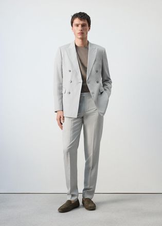 Mango Giacca completo Amalfi slim-fit doppiopetto celeste - Uomo - 46 - MANGO MAN