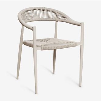 Sklum Sklum - Pack De 2 Sillas De Jard&iacute;n Apilables Con Reposabrazos En Aluminio Y Rat&aacute;n Sint&eacute;tico Amatria