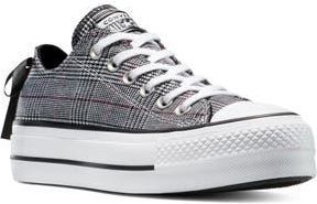 Converse Chuck Taylor All Star Lift Plaid Low Top Platform Sneaker in Black/white/black at Nordstrom Rack, Size 6