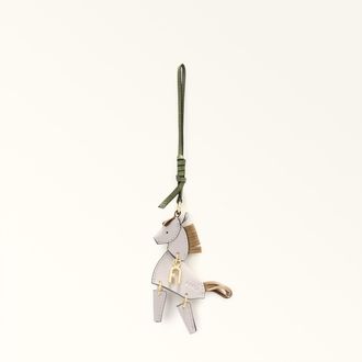 Furla Allegra Charm Toni Lino White Textured Leather Woman