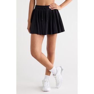 Zella Pleated Drawstring Skirt in Black at Nordstrom, Size X-Small