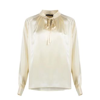 Max Mara Blouses, female, Beige, Size: S Tamigi Silk Blouse