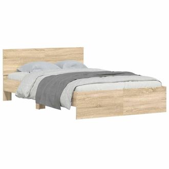 vidaXL Estructura De Cama Con Cabecero Roble Sonoma 120x190 Cm Vidaxl