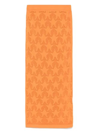 Akep star-jacquard maxi skirt - women - Viscose/Polyamide - M - Orange