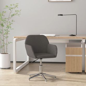 vidaXL Silla De Oficina Giratoria Tela Gris Oscuro Vidaxl