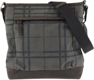 Coach Pre-owned Camden Tattasoul Canvas Suede Schoudertas - Dames - Vintage Schoudertas - Grijs - ONE Size - Su&egrave;de - Vintage