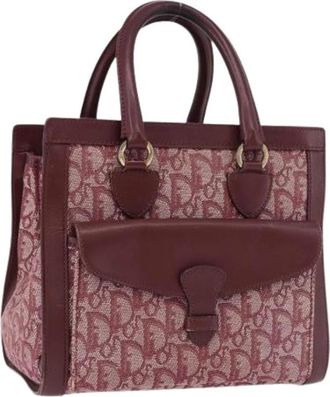 Dior Pre-owned Trotter Canvas Hand Bag - Dames - Vintage Handtas - Rood - ONE Size - Leer - Vintage