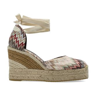 Missoni Wedges, female, Multicolor, Size: 10 US Zigzag-pattern Tie Espadrilles