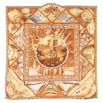 Herm&egrave;s Pre-owned Scarves, male, Multicolor, Size: ONE SIZE Pre-owned AU SON Tam-Tam Silk Scarf