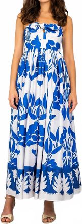 Lavender Brown Tessa 2 Midi Dress In Blue White