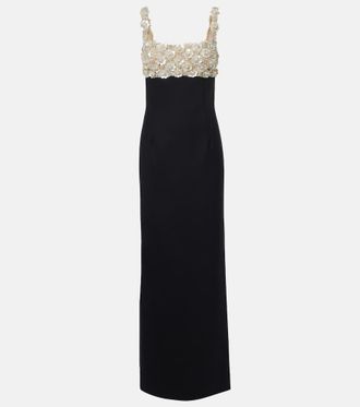 Oscar De La Renta Embroidered bustier gown