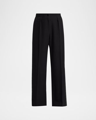 The Row Felicita Double Pleated Wide-Leg Tuxedo Pants