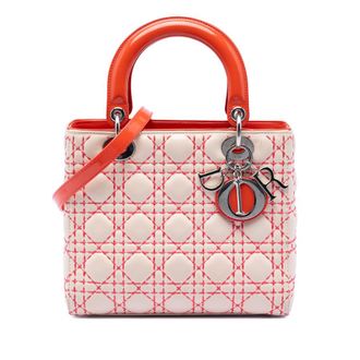 Dior Pre-owned Dior Medium Lambskin Cannage Stitched Lady Ladies OOF6J8R1H556M7TI