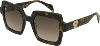 John Richmond Vierkante schildpadzonnebril - Heren - Zonnebrillen - Bruin - ONE Size - Accessoires