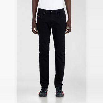 Diesel Slim Jeans Regular Waist 2019 D-Strukt, Black/Dark grey, Zip fly
