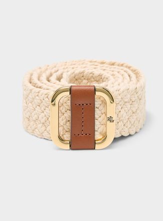 Lauren Ralph Lauren Womens Square-buckle braided cord belt