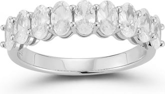 Glaze Jewelry Sterling Silver Oval Half Eternity Ring